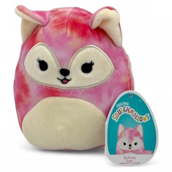 Squishmallows 5" Sabine The Pink Fox Plush Toy Tie-Dye Soft Stuffed Animal Kids - Picture 1 of 2